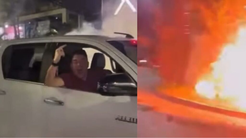 Vídeo: Três homens aterrorizam cidade com tiros e agridem moradores de rua