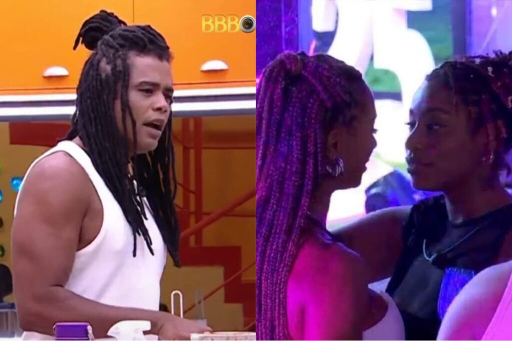 BBB25: Diogo reage ao descobrir beijo de Aline e Thamires durante festa