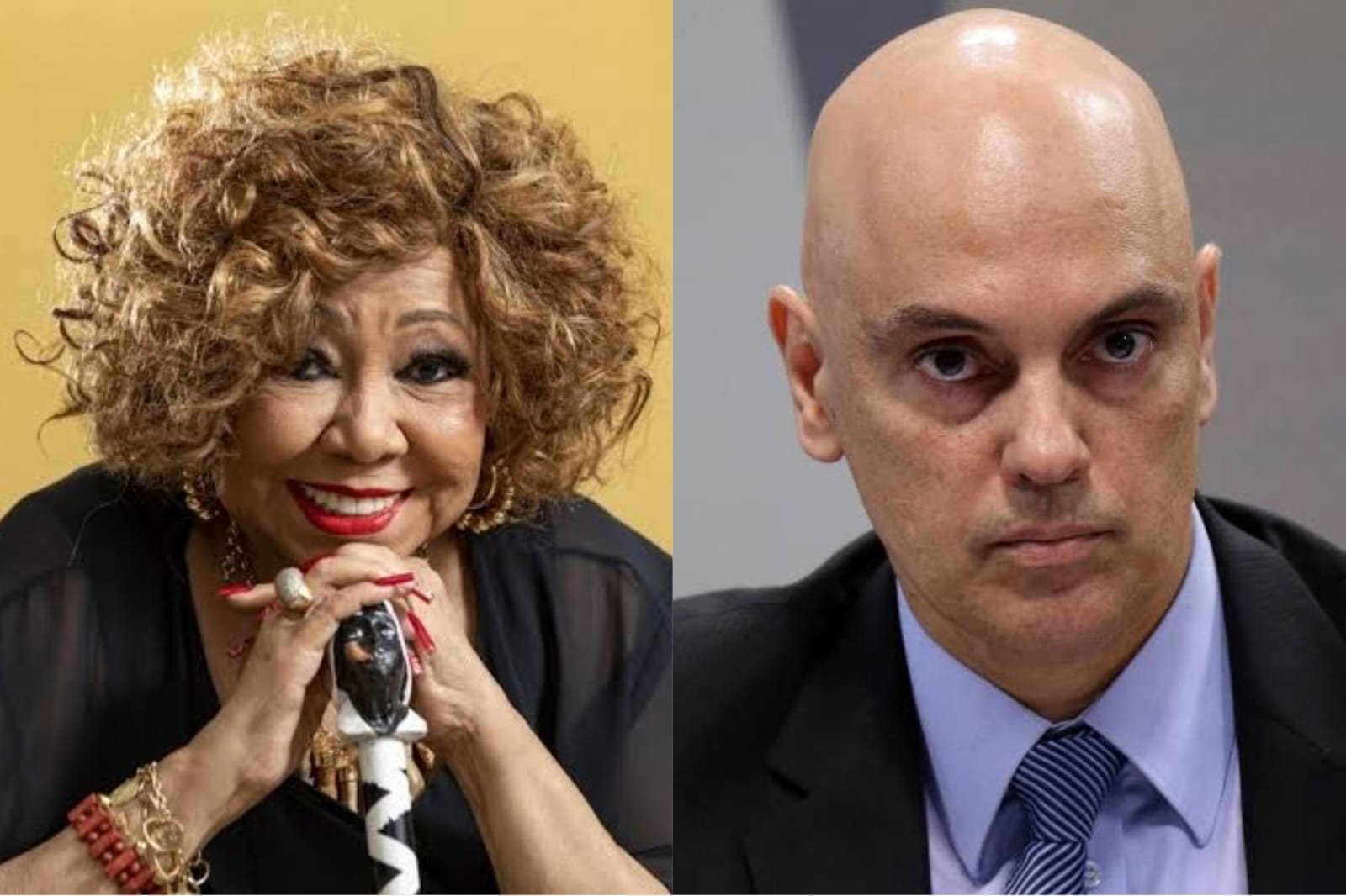 Alcione se declara para Alexandre de Moraes durante show