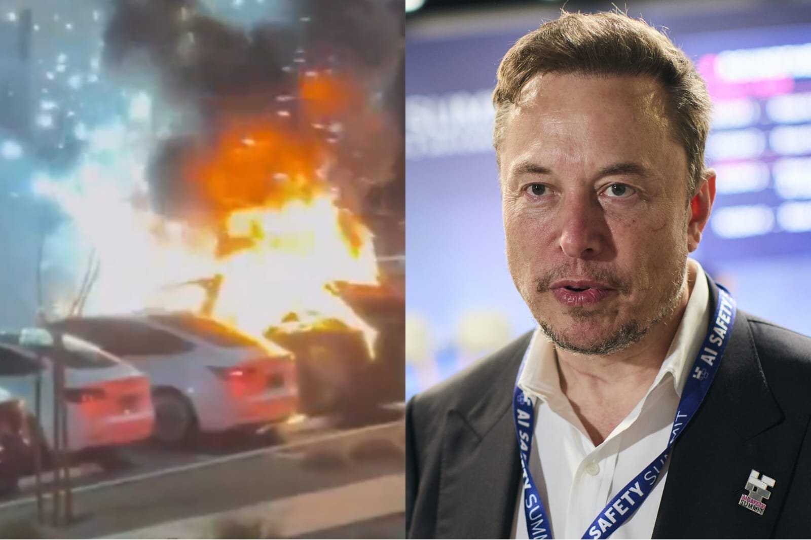 Vídeo: carros Tesla são incendiados em protesto contra Elon Musk