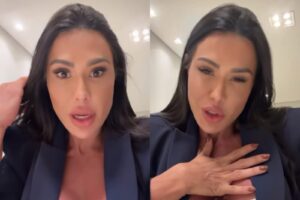 Gracyanne se pronuncia após batismo em culto de Pablo Marçal
