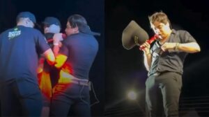 Fã invade palco e morde Natanzinho durante show: ‘Tá me machucando’