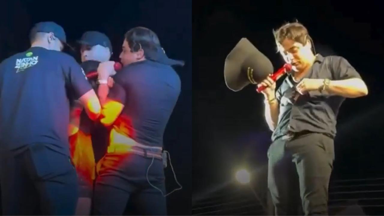 Fã invade palco e morde Natanzinho durante show: ‘Tá me machucando’